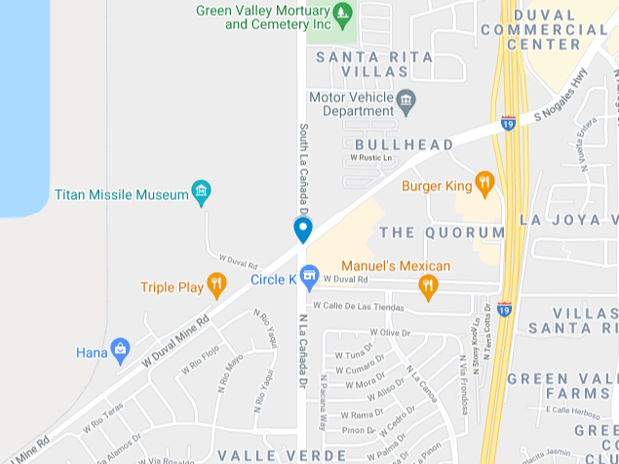 map of the accident scene on W. Duval Mine Rd.