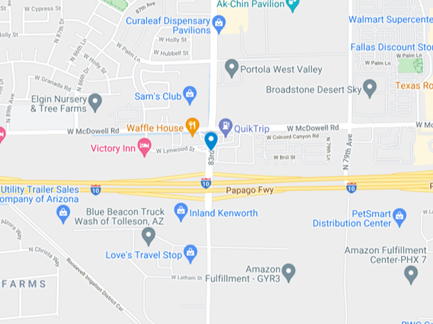 google map image of i-10 and 83rd interchange