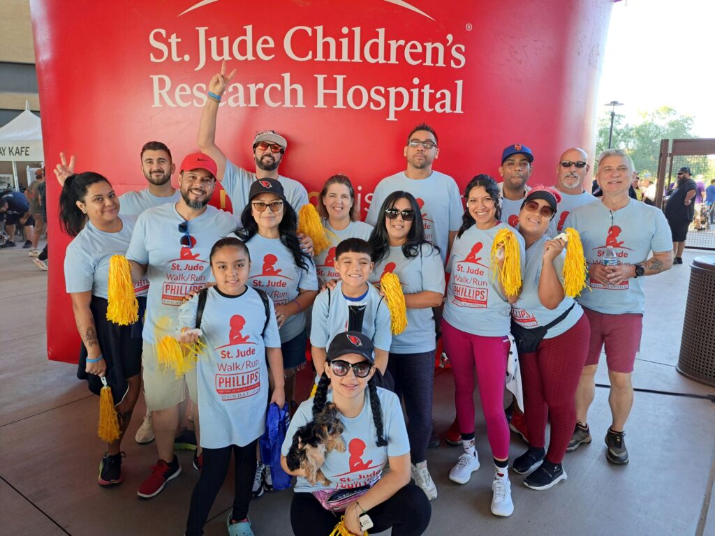 phillips law group volunteers at st. jude walk in phoenix, arizona as part of the firm's community outreach efforts
