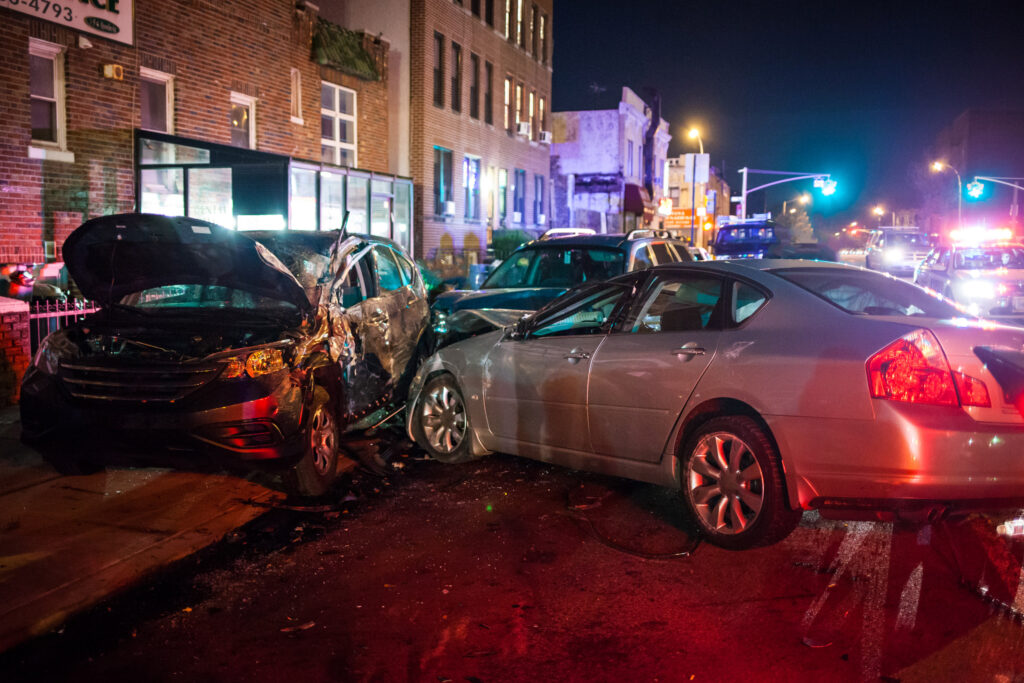 image of crashed cars at night for arizona crashes blog post
