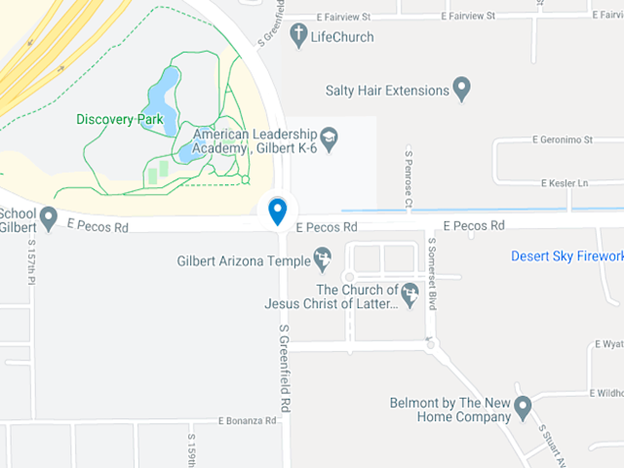 map showing the area around East Pecos Road