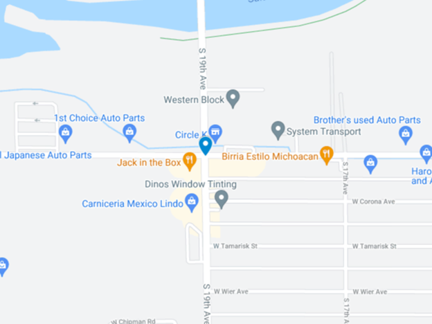 google map traffic image of southwest phoenix