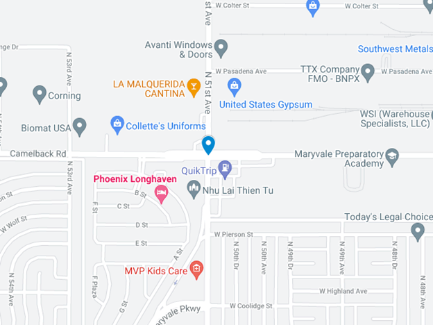google map image of pedestrian crash site near camelback