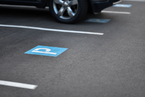 Stock image of a vehicle in a parking spot