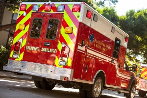 ambulance responding to crash