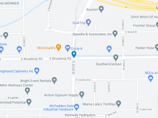google map image of intersection of broadway and 32nd street