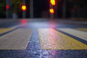 crosswalk stripes at night