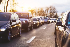 traffic jam after crash on state road