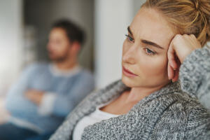 couple ignoring each other