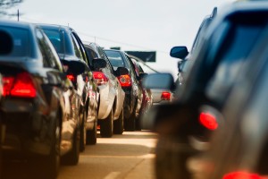 traffic after crash blocks multiple lanes