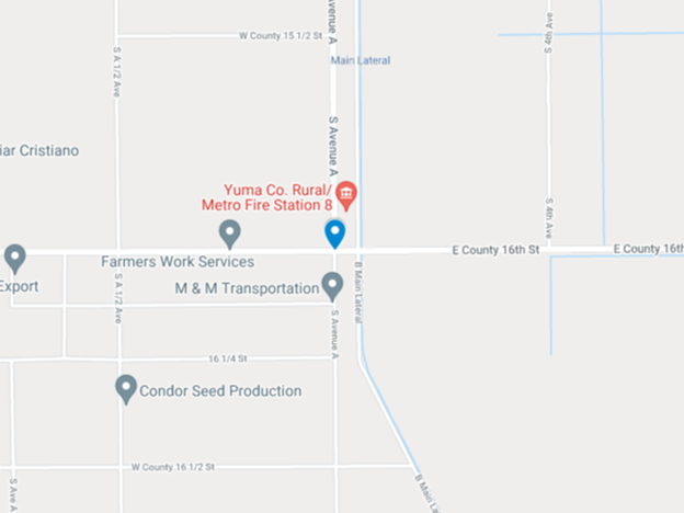 map image of e county 16th street and s avenue