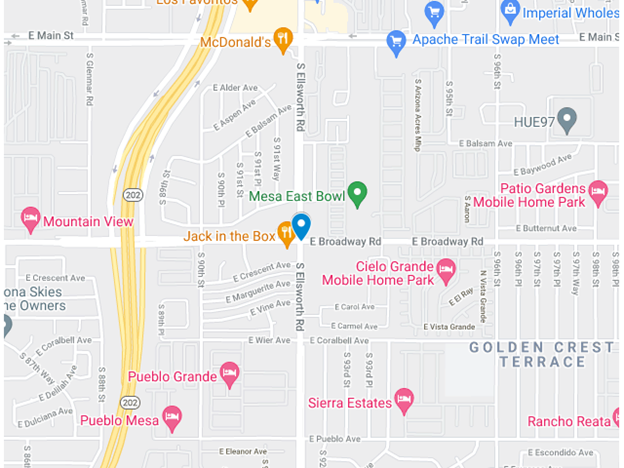 google map image of east broadway road