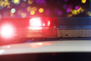 police lights - scene of crash at 24th and E Cactus