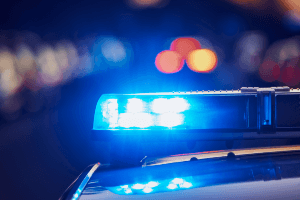 Stock image of flashing police lights