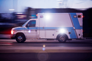 ambulance racing to scene of accident 