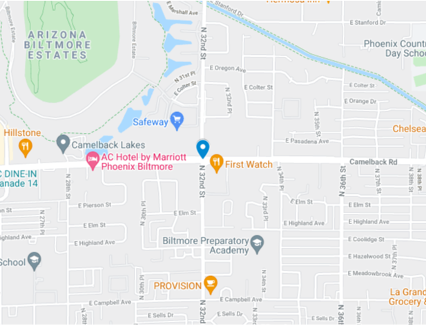 Arizona Biltmore Estates map