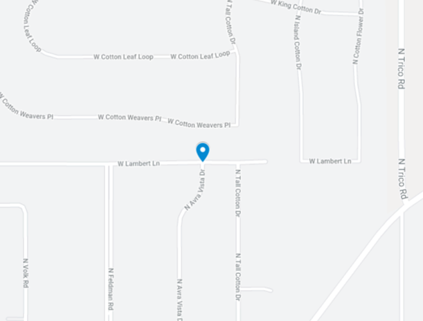 Map of fatal pedestrian crash scene 