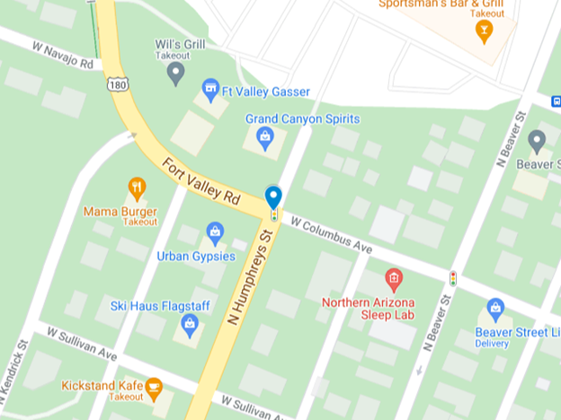 google map image of fort valley road and north humphreys street