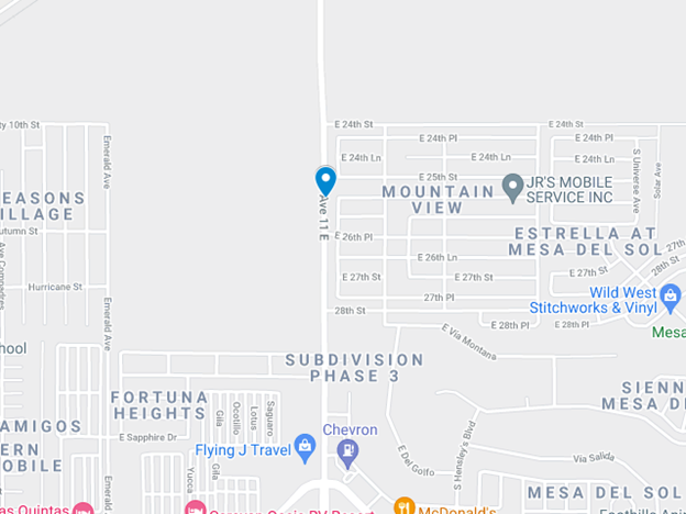 google map image of fortuna road between 24th and 26th