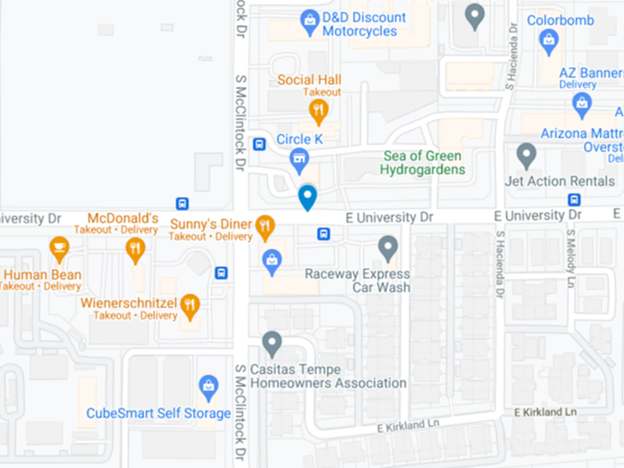 image showing mcclintock drive near circle k parking lot