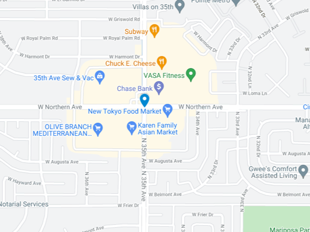 map of area where motorcycle crash happened