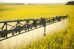 farming equipment spraying herbicide