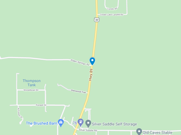google map image of sr-89 near doney park