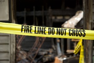 image showing burned RV