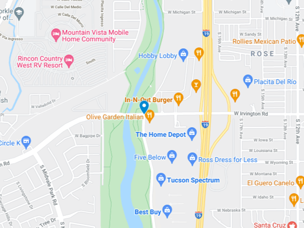 google map image of irvington road near 19