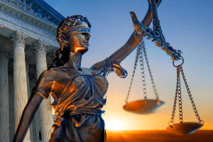 front of courthouse during the morning