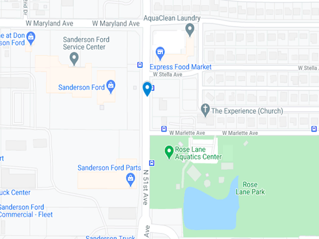 map showing W Maryland Ave at 51st Ave