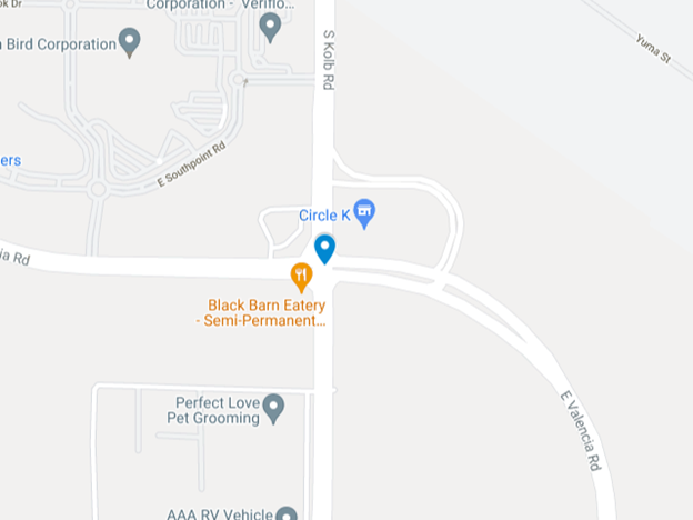 map of area in Tucson near S Kolb and Valencia Roads