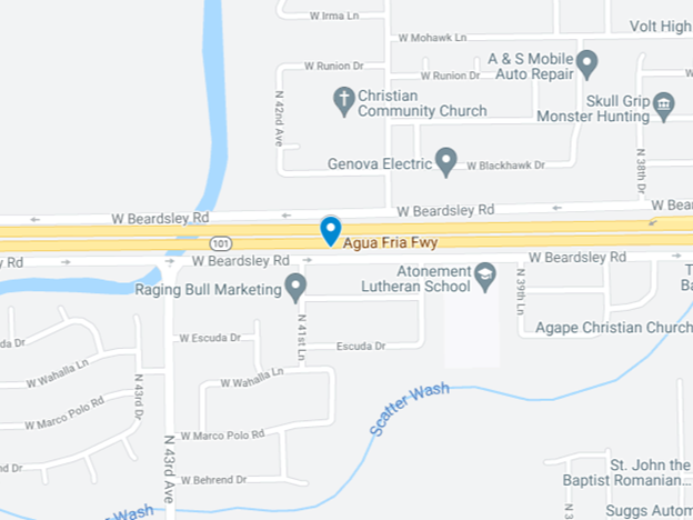 map showing Loop 101 at 43rd Ave Phoenix