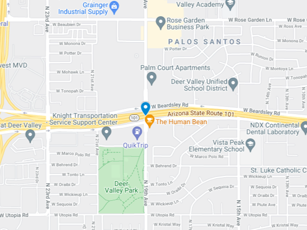 map of loop 101 area near north phoenix head-on crash