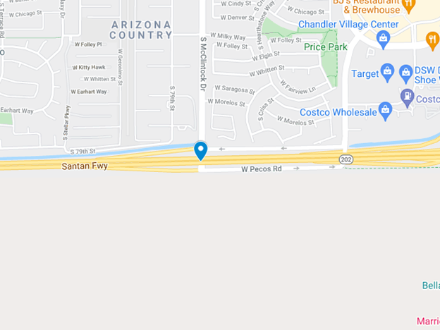 map of the roadways near Loop 202 in Chandler 