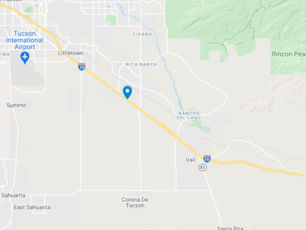 map along I-10 in Sahuarita