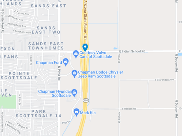 loop 101 crash near indian school road causes traffic jam