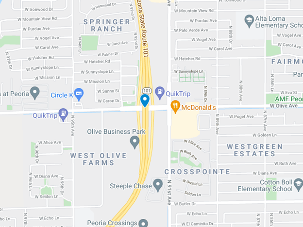 crash on southbound loop 101 near olive avenue