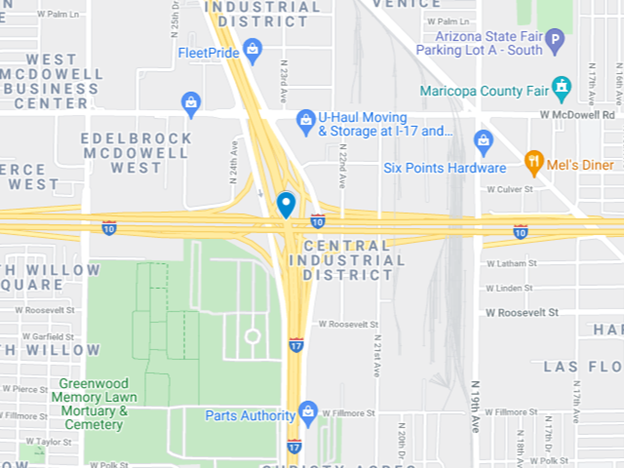 map of I-10 at I-17 overpass Phoenix