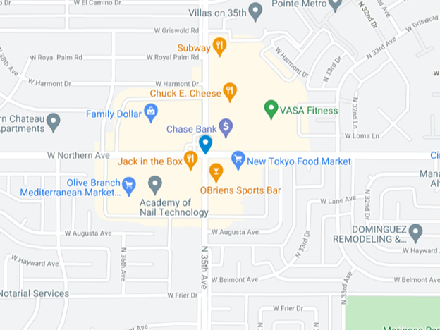 google map image of 35th and northern avenue
