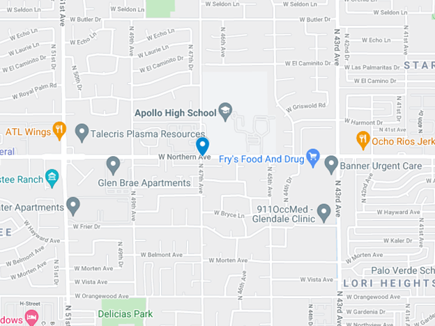 google map image of northern avenue and 47th avenue