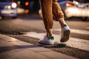 pedestrian walking along on ramp to 1-17