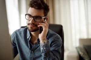 person talking to insurance company