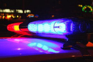 police at night responding to crash