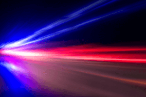 trail of police lights