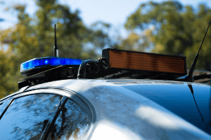 Up close police siren