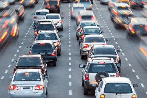 commuters in rush-hour traffic