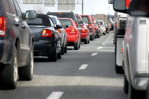 img-traffic back up Loop 101 crash in HOV lane