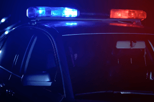 police car with its lights on
