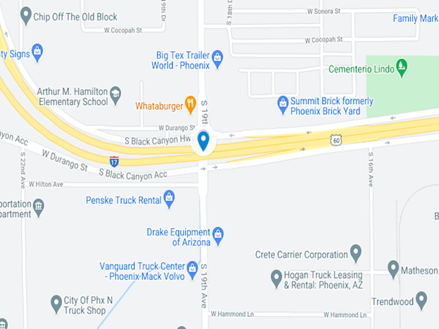 google map image of i-17 at south 19th avenue